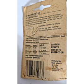 Black&Decker Professional 1-3/8 x 1-7/8 HOLE SAW [VINTAGE BLACK&DECKER 71-276] 35mm 1-3/8" (QTY:1) USA NOS