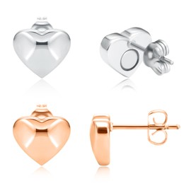 Feraco Magnetic Earrings for Women, Stud Earrings, Ear Curex with Strong Therapy Germanium Magnet, Dainty Heart Shape (2 Set)