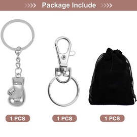 GENSMILE Boxing Glove Keyring Gift for Men - Boxer Gifts Keyring for Boxing Lovers, Mini Metal Boxing Glove Keyring Pendant, Boxing Fans Keyring, Single boxing glove