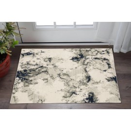 Homeroots 2' X 3' Gray and Black Abstract Power Loom Area Rug