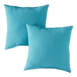 South Pine Porch Outdoor 17-inch Square Accent Pillow, Set of 2, Teal 2 Count