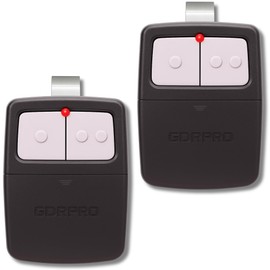 2X Universal Garage Door Opener Remote, Replaces Clicker 375LM, 375UT, KLIK1U, Compatible with LiftMaster, Chamberlain, Genie, Linear – Dual Door or Gate Control – Learn Button & Dip Switch Ready