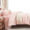 Zzlpp Full Comforter Set 7 Pieces, Pink Tufted Bed in