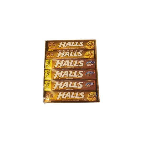 Mexican Halls Lemon and Honey Flavor (12 pack) Limon con Miel Original Classic Edition version mexicana 12 individually Sealed Packs with 9 pieces hard candy dulce macizo