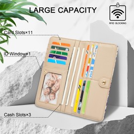 APHISON Womens Wallet RFID Wallet Women Slim Bifold Compact Small Wallet for Women with ID Credit Card Holder Zipper Coin Pocket Wallet