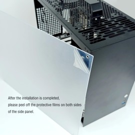 ALAMENGDA V500 Mini Portable M-ATX/ITX Computer Case, MINI-Tower CASE, Full Side Transparent Acrylic DIY Desktop Case with Handle, Support 320MM GPU Size (Black-2.0)