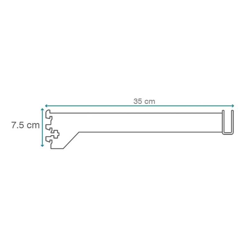 Exhivit Colgador De Cremallera Tipo U De 35cms P/ Barra