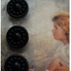 Set of 6~ Vintage 1/2" Navy Blue Wheel glass Doll