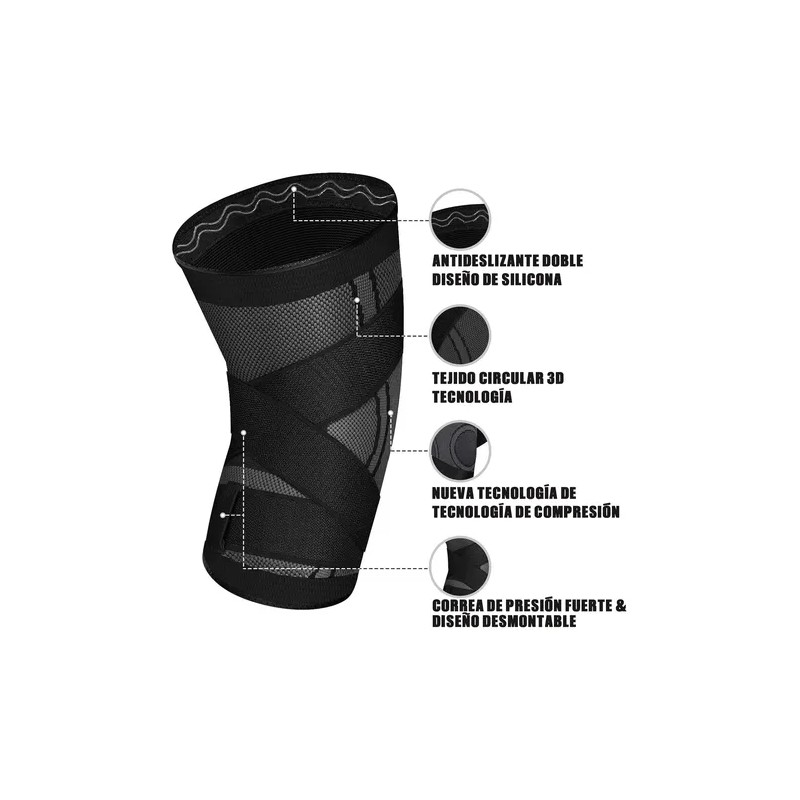 2pcs Rodilleras Elásticas Deportivas Compresion Para Gym