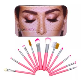 Favorbeauty Brochas De Maquillaje Kit 12 Pzs Para Maquillaje Con Estuche