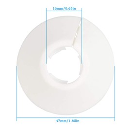 BUYGOO 20PCS Radiator Pipe Collars Strong White Plastic Pipe Covers Sleeve for 15 mm Diameter Pipe