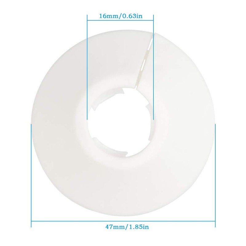 BUYGOO 20PCS Radiator Pipe Collars Strong White Plastic Pipe Covers