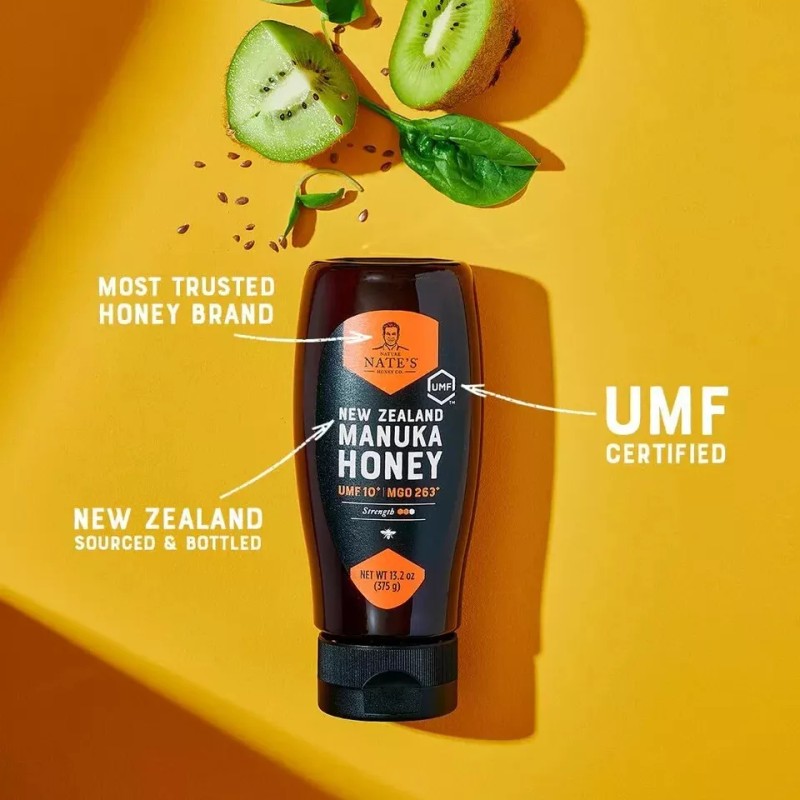 Nature Nate's ManukaHoney Nate's Raw New Zealand MGO 263+ UMF