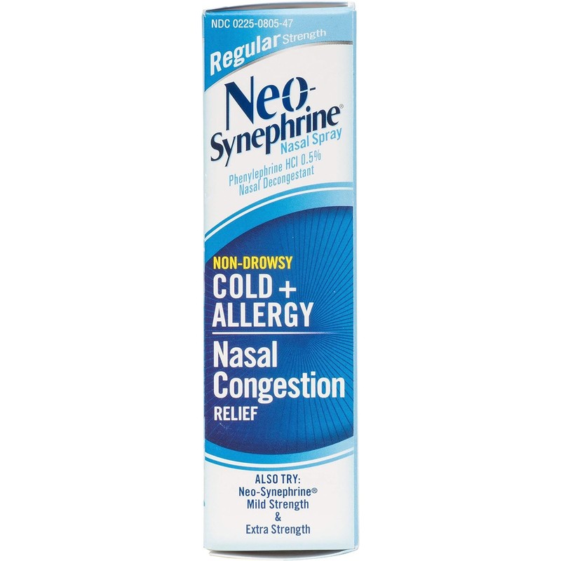 Neo-Synephrine Nasal Decongestant Spray Regular Strength 0.50 oz (PACK OF