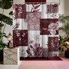 DLTAY Burgundy Patchwork Shower Curtain, 72x72 in