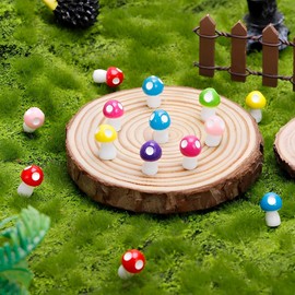 Mini Resin Mushroom Figurines 200 Pcs, Colored Tiny Mushrooms Fairy Garden Statue Decorations Accessories, Miniature Resin Mushroom Outdoor Landscape Decor