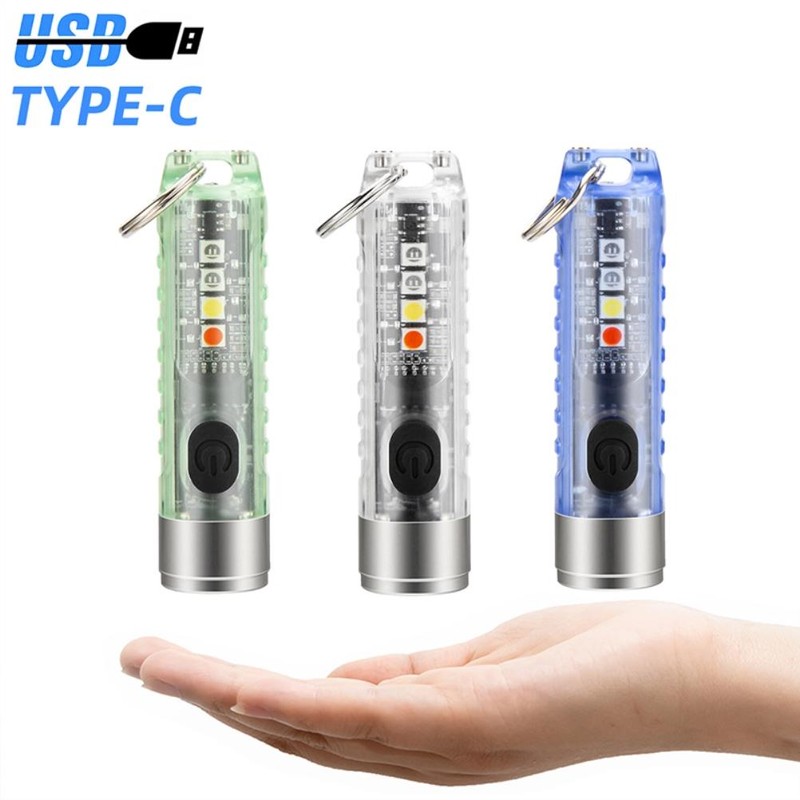 Keychain Flashlight Outdoor Portable Fast Charging Rechargeable Mini Pocket Flashlight