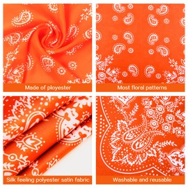 DOOBO Satin Head Scarf - 27.5 Inches Silk Bandana Hair Wrap Neck Scarf for Women & Girls (Orange)