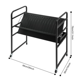 Tablet Mobile Charging Cart 16-Position Laptop and Tablet Open Charging Station with Wheels Mobile Storage Cart Easy Access Slots Removable Dividers 26" W X15 D X 31" H (16 Slots)