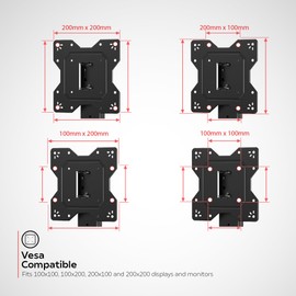 CTA Universal Tabletop Swivel TV Stand for 23-43 Inch TV's with Anti-Slip Glass Base Protection and Heigh Adjustable Mount, Holds up to 88 lbs, VESA Mount