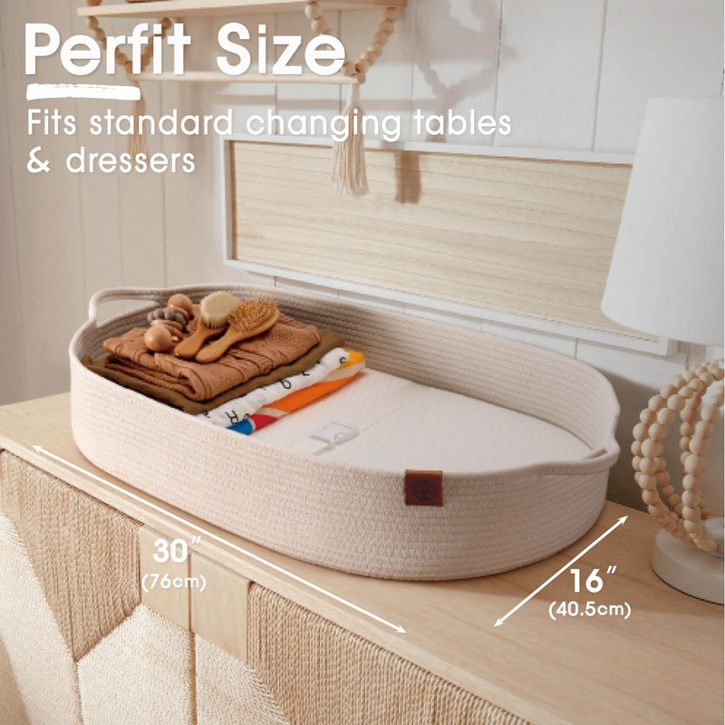 Baby Changing Basket Includes Diaper Caddy - Breathable & Waterproof