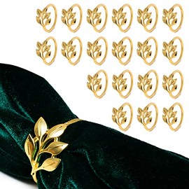 Juego de servilleteros de hoja de oro – Decoración del hogar para servilletas de tela, elegante soporte de servilleta dorado – Decoración de cocina y decoración de boda juego de 6 piezas [matelas]