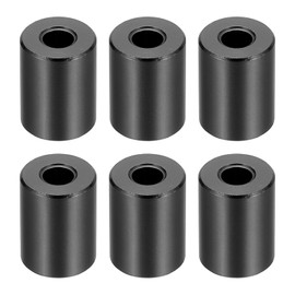 PATIKIL M6 Aluminum Spacers 6 Pack Aluminum Inner Diameter x 15mm OD x 20mm Length for 1/4" or M6 Screw Bolts, Black