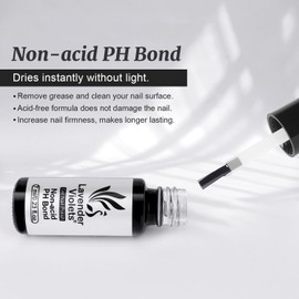 Lavender Violets Gel-Nagellack-Set 6 Pcs UV-Nagellack LED Soak-Off mit Non-acid PH Bond,5 in 1 Builder Base,Nail Blooming Gel,Glow In The Dark,Glossy & Matte Top Coat Builder Gel C201