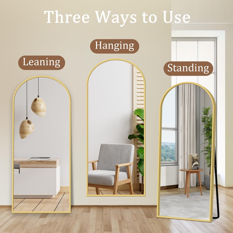 GlasFlength Full Length Mirror with Stand - 57" x 18"