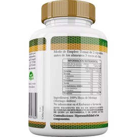 Moringa Pura Premium 500mg | 100 Cápsulas de Suplemento Natural | Superalimento Verde Rico en Nutrientes y Antioxidantes