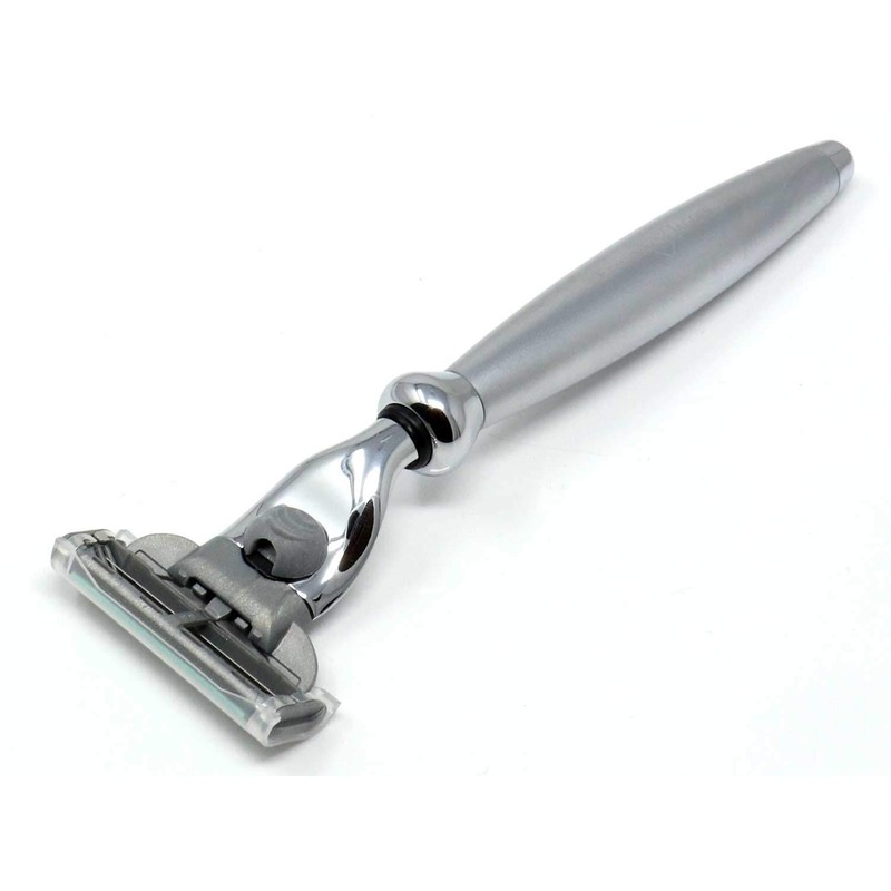 Edwin Jagger Bulbous Plain Chrome Mach3 Turbo Compatible Razor