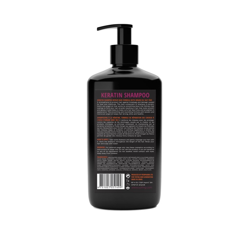 Keratin Shampoo Salt Free - With Moroccan Argan Oil &