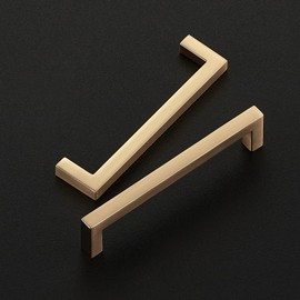 Ravinte Cabinet Handles Solid Slim Champagne Bronze 30 Pack 3-3/4 Inch Hole Center Square Bar Drawer Handles Kitchen Cabinet Pulls Drawer Kitchen Cabinet Hardware