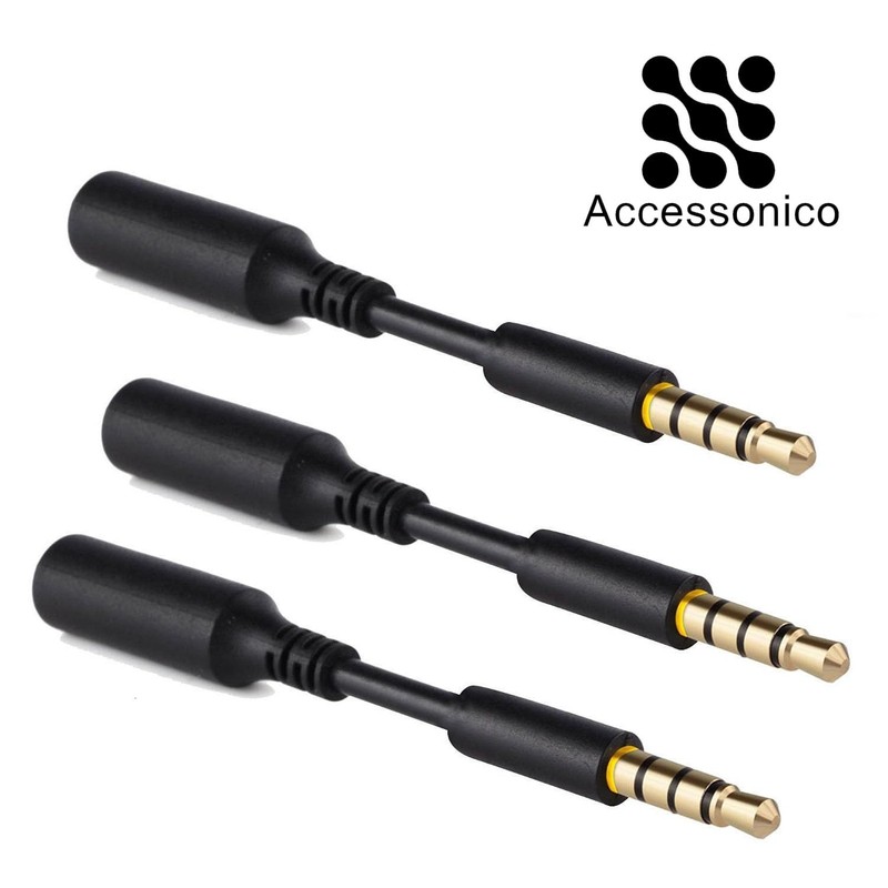 3 Pack Headset Audio Jack Extender, 3.5mm Headphone AUX Extension