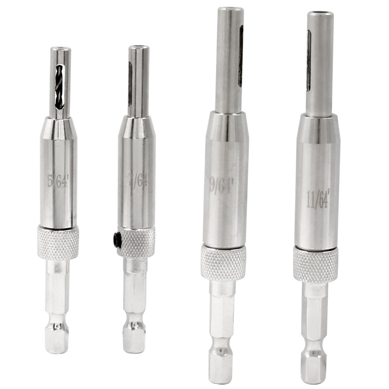 Unlorspy 4Pcs Versatile Sizes HSS Self Centering Drill Bit Set,1/4"