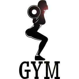 Vinyl Wall Decal Gym Fitness Woman Bodybuilding Sports Girl Stickers (573ig) Black