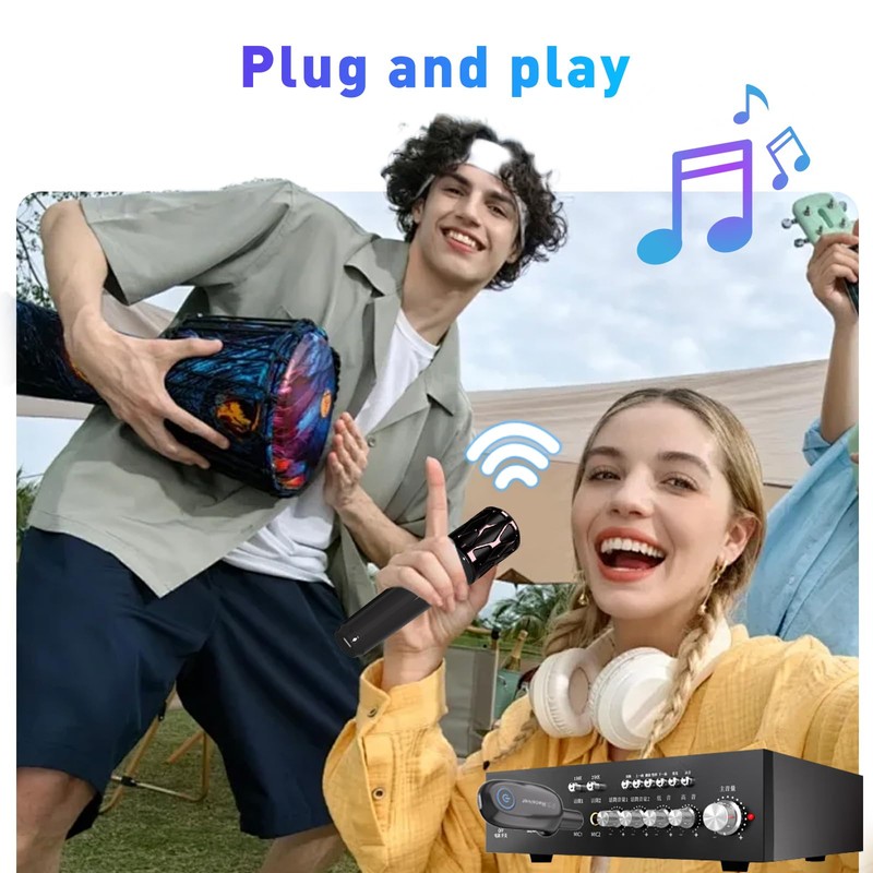 ZOWEETEK Wireless Microphones for Singing,Dual Handheld Dynamic Mic with Rechargeable