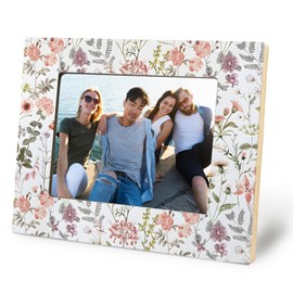 Yhtrg Floral Picture Frame 5x7, Flower Room Decor, Cottagecore Spring Botanical Wildflower Floral Photo Picture Frames for Desk Tabletop Wall Display Decorations