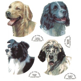 Captive Decals Dogs Setter Spaniel Collie Lab 8 pcs 1-1/2" X 1-1/4" Waterslide Ceramic Decals