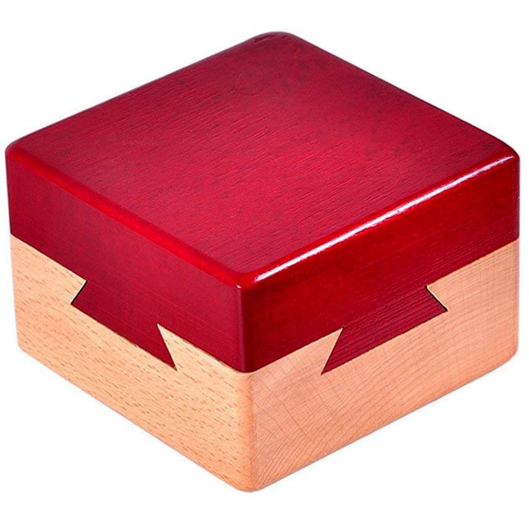 DC-Beautiful Impossible Dovetail Box Mini 3D Brain Teaser Wooden Magic Drawers Gift Jewelery Box Puzzle Toy