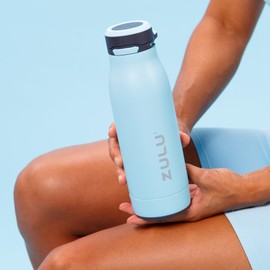 Zulu Ace 18oz Vacuum Insulated Stainless Steel Water Bottle with Chug Spout, Leak-Proof Locking Lid and Removable Base for School, Backpack, Sports, Gym, Travel, Ice Blue