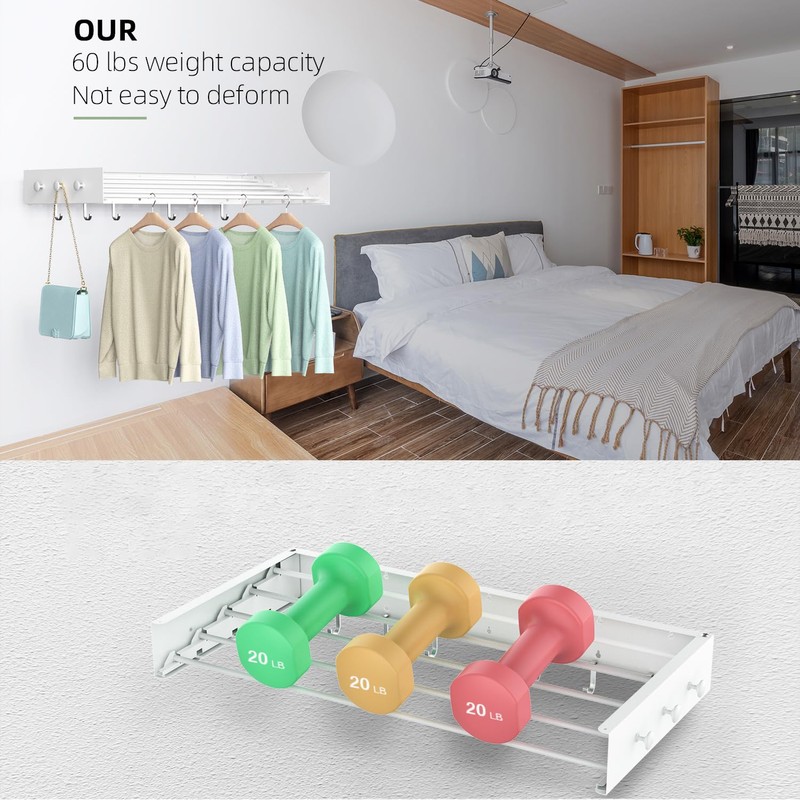 SZJoyBet Drying Rack Clothing,Clothes Drying Rack Wall Mounted,Laundry Drying Rack