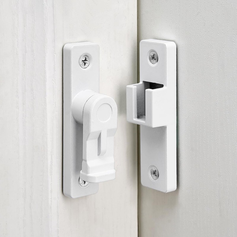 INIRET 2 Packs White 90 Degree Flip Latch,Zinc Alloy Right