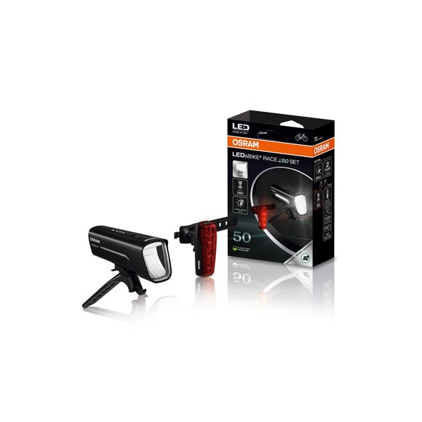 OSRAM LEDsBIKE RACE 50 SET, rechargeable bike light set, StVZO