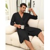 Ekouaer Men's Lightweight Kimono Spa Robe Knit Bathrobe Soft Sleepwear