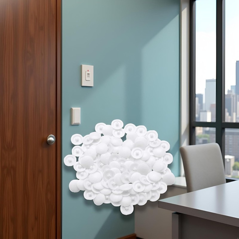 100 Pieces White Screw Cap Covers Assortment Plastic Self Tapping