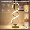 Modern Spiral Table Lamp, Bedside Lamp with Dimmable Metallic Bedside