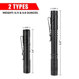 XINFEIBEI LED Pocket Pen Flashlight with Clip, Single Mode, AAA Battery Operated, Compact Portable Flashlights for Work, Emergency, 6-Pack