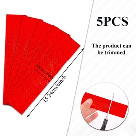 QZTYTY 5PCS High-Visibility Reflective Stickers, Reflective Car Decal, Waterproof Warning Reflective Stickers, Car Accessories Auto Reflector Tape Universal for Vehicle Truck (Red)