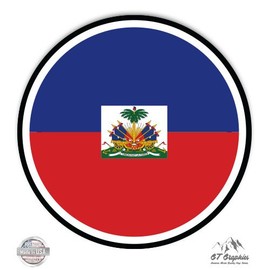 Haiti Flag - 3" Vinyl Sticker - For Car Laptop I-Pad Phone Helmet Hard Hat - Waterproof Decal